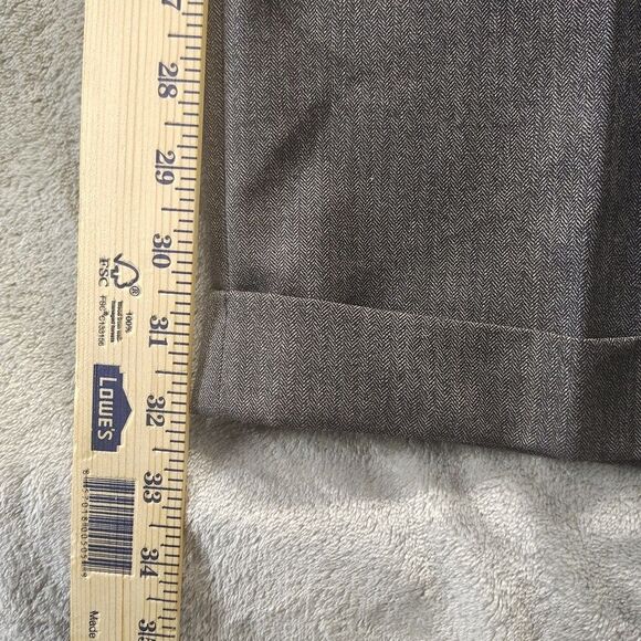 Jos A Bank Executive Collection 40x32 Dark Gray 100% Wool Cuffed Dress Pants - Picture 6 of 13